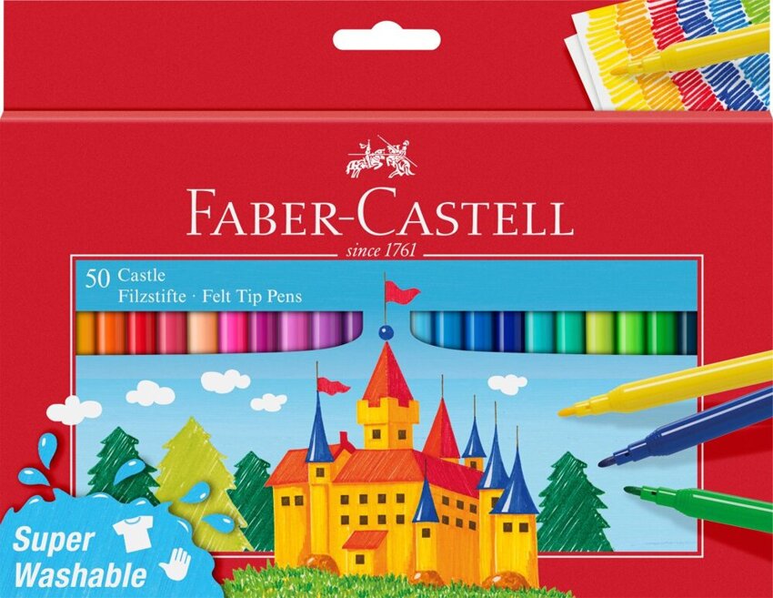 Flamastry Zamek 50 Kol. Op. Kartonowe Faber-Castell