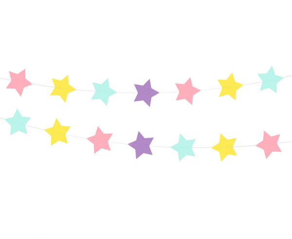 Girlanda Pastelowe Gwiazdy, rozm. 7 x 200 cm  /GoDan