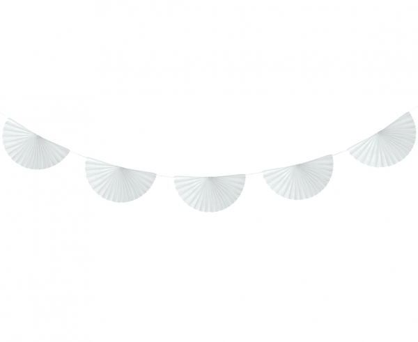 Girlanda papierowa W&C Wachlarze,biała, 300 cm, wachlarz 20 cm  /GoDan