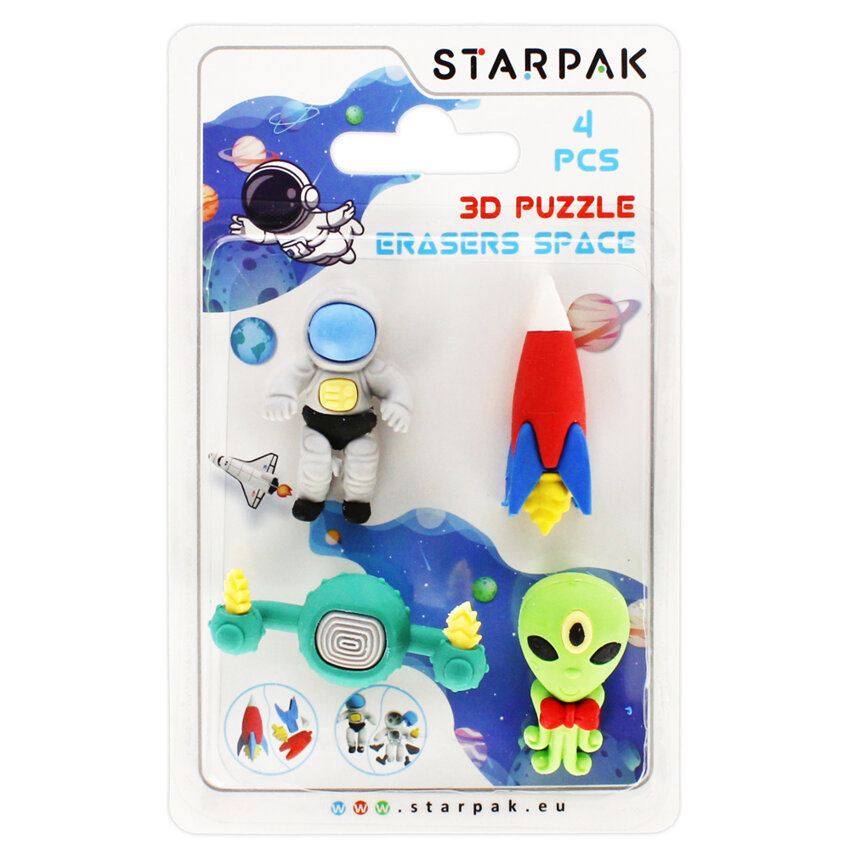 Gumka 3D Puzzle Space 4szt. /Starpak