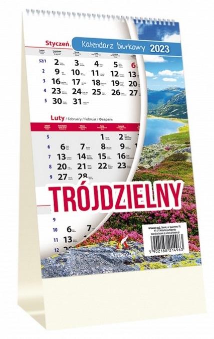 Kalendarz Biurkowy 11x18  Stojący Trójdzielny 2023  /Artsezon