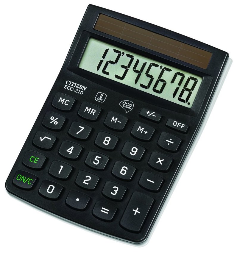 Kalkulator Biurowy Citizen Ecc-210 8-Cyfrowy 143X102mm Czarny