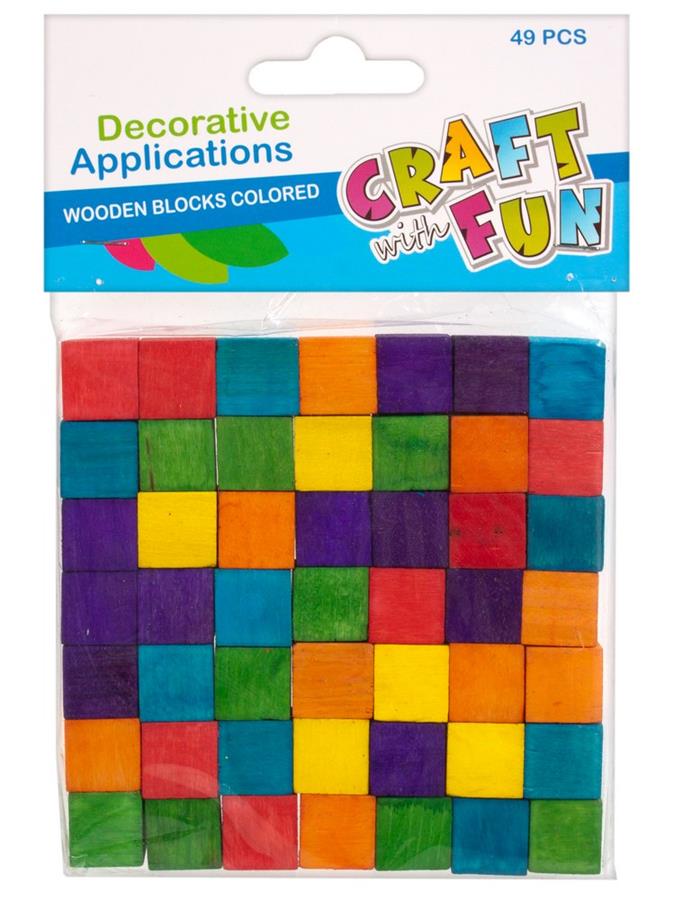Kostki drewniane dekoracyjne kolorowe  /Craft With Fun 291077