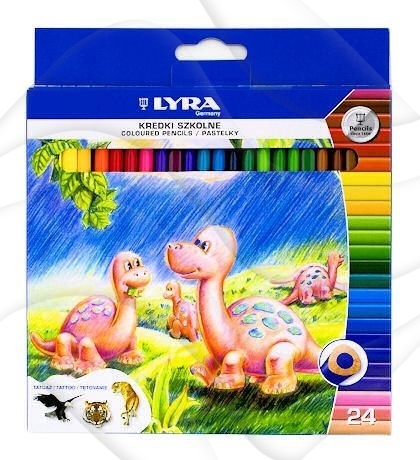 Kredki Ołówkowe Lyra 24Kol Dino+Tatuaż 2511 4070011242
