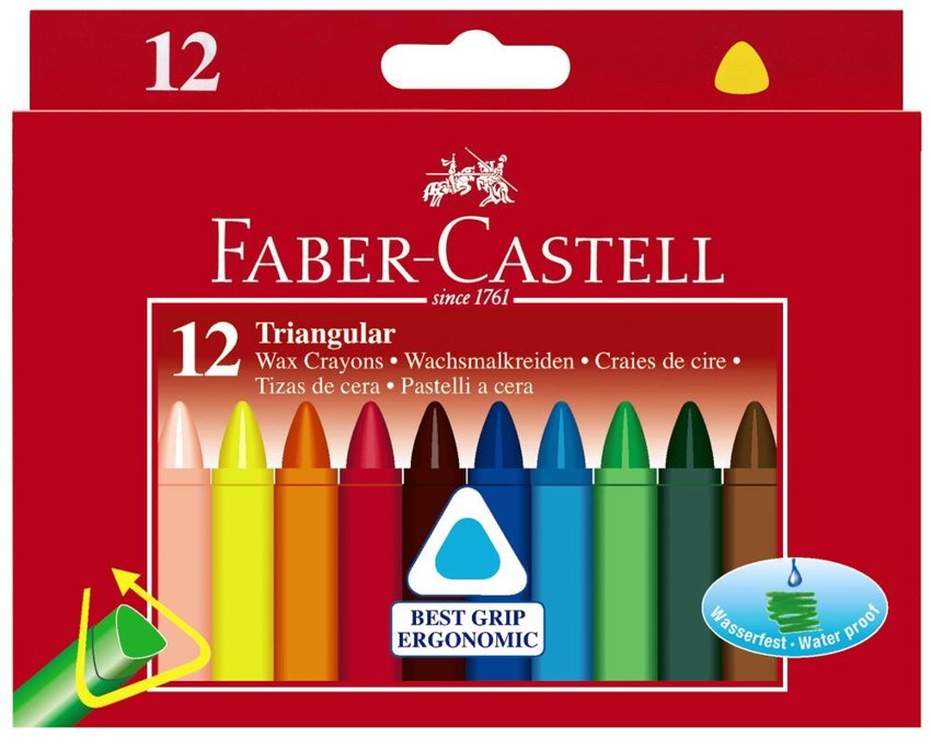 Kredki Świecowe Trójkątne 12 Kol. Opakowanie Karton Faber-Castell