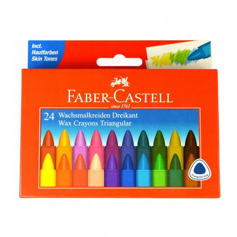 Kredki Świecowe Trójkątne 24 Kol. Opak. Kartonowe Faber-Castell