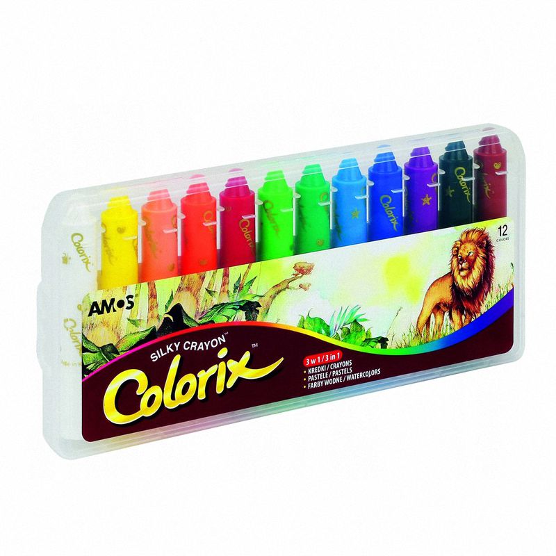 Kredki Wykręcane Silky Crayon Colorix 12 kol 3w1/Amos