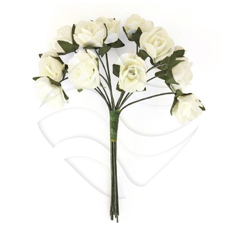 Kwiaty Papierowe Bukiet Róże (252003) A'12 Kremowy /Argo