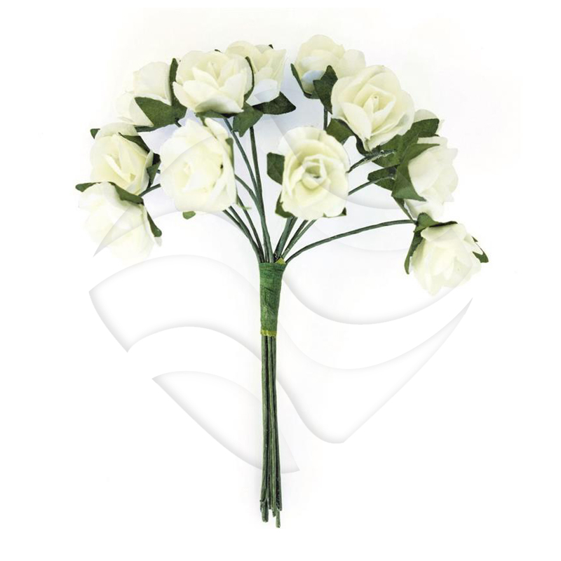 Kwiaty Papierowe Bukiet Róże (252004) A'12 Biały /Argo