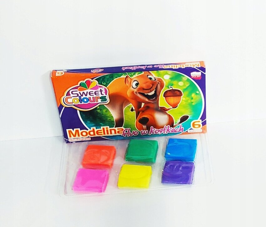 Modelina 6 kol Fluo Kwadratowa Sweet Colours / Koma-Plast