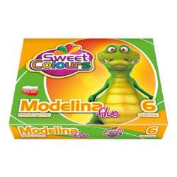 Modelina 6 kol Okrągła Fluo Sweet Colours / Koma-Plast