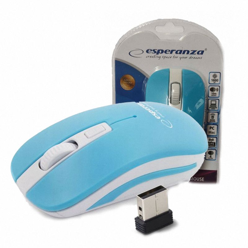 Mysz Bezprzewodowa USB Optyczna 2,4GHZ Uranus Niebiesko/Biała EM126WB /Esperanza