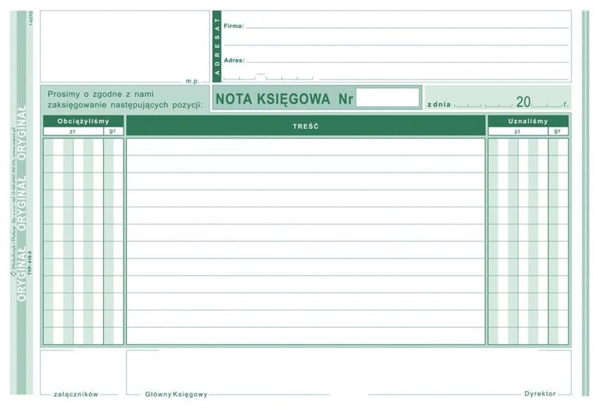 Nota Księgowa A5 Oryg.+1k Poziom 416-3 /MiP