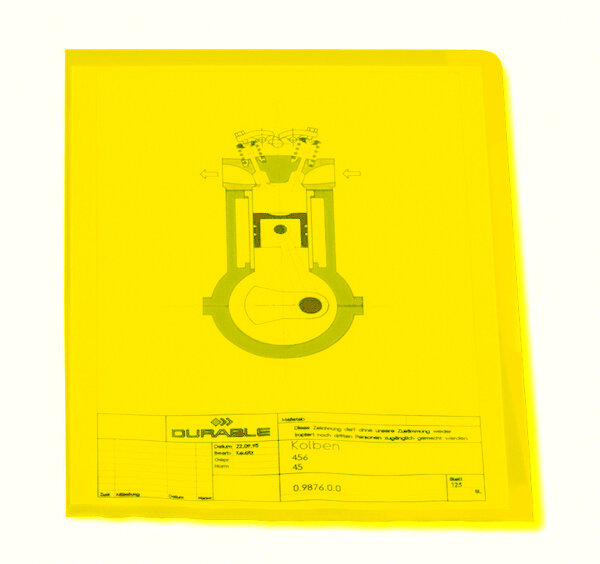 Obwoluta L PP A4 0,15mm 50szt. Żółto-Przezroczysta /Durable 233904