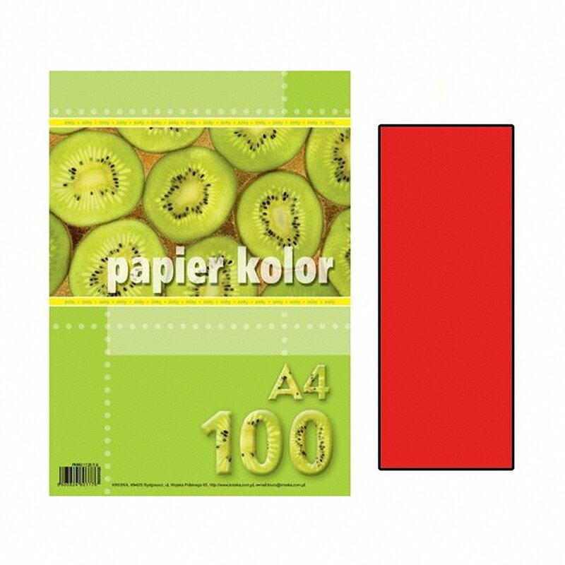 Papier Xero A4 A'100 80g Czerwony /Kreska