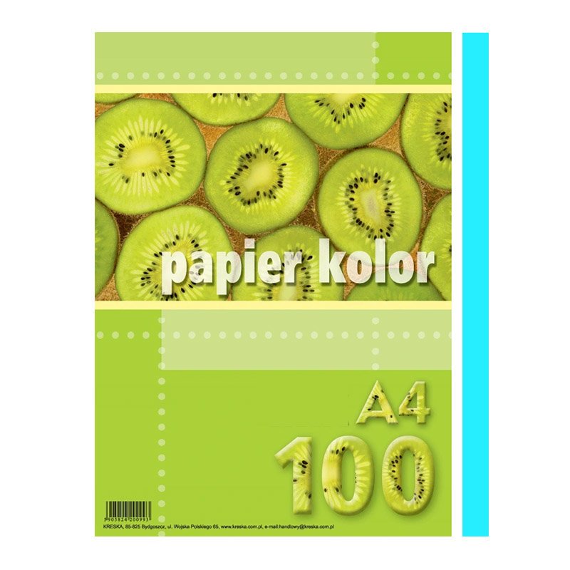 Papier Xero A4 A'100 80g Turkusowy /Kreska