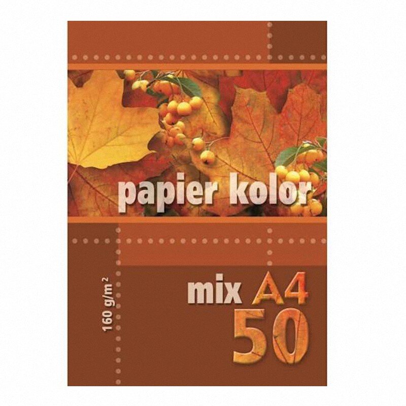 Papier Xero A4 A'50 160g Mix 5kol /Kreska