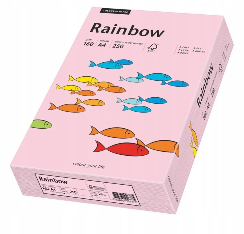 Papier Xero Rainbow A4 160G Jasno Różowy R 54