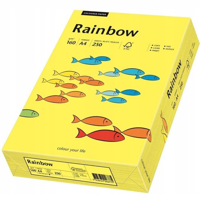 Papier Xero Rainbow A4 160G Słoneczny Żółty R 14