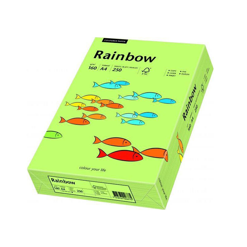 Papier Xero Rainbow A4 160g Jasnozielony R74