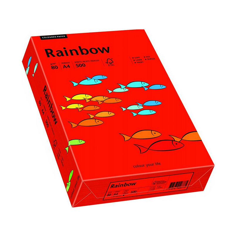 Papier Xero Rainbow A4 80G Czerwony Ciemny R 28