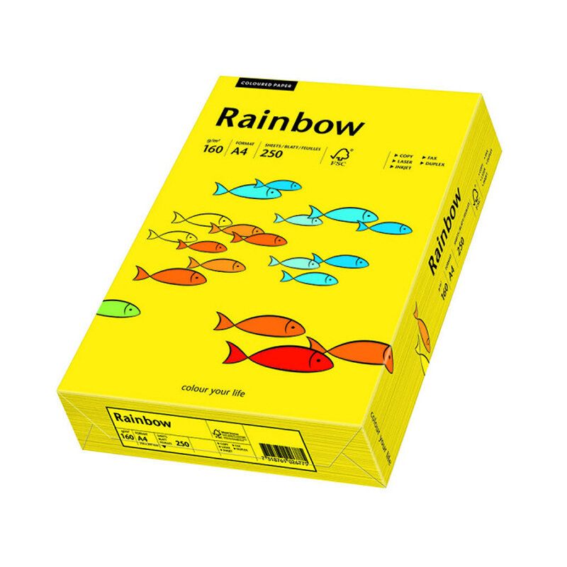 Papier Xero Rainbow A4 80G Żółty Ciemny R 18