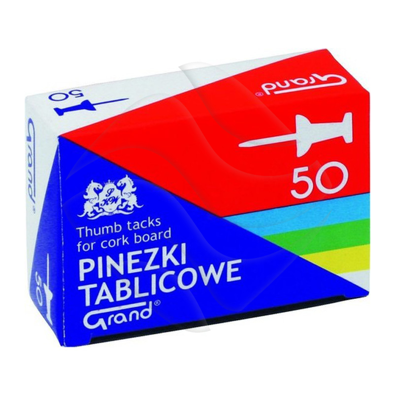 Pinezki Beczułki Tablicowe A'50 Mix kol. Opk. Papier /Grand