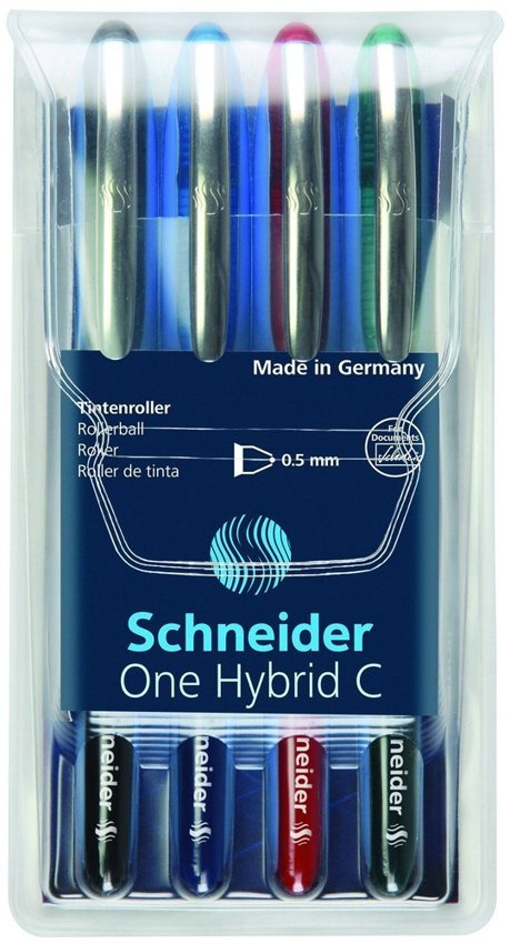 Pióro Kulkowe Schneider One Hybrid C 05 mm W Etui 4 Szt. Miks Kolorów