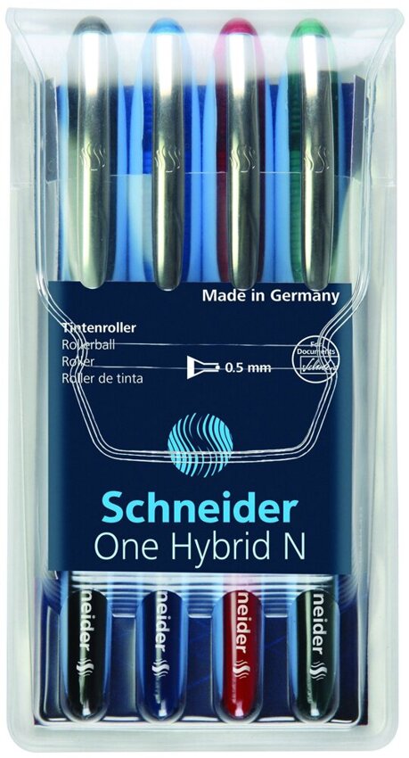 Pióro Kulkowe Schneider One Hybrid N 05 mm W Etui 4 Szt. Miks Kolorów