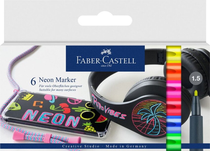 Pisak Kreatywny Neonowy Etui 6 Szt Faber-Castell