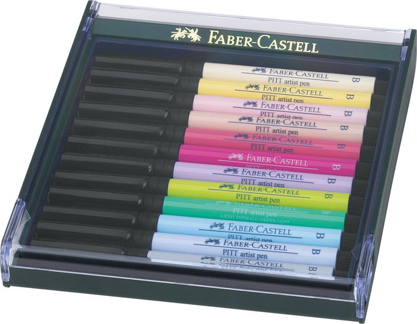 Pitt Artist Pen Brush Zestaw 12 Kol. Pastel Faber-Castell