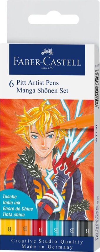 Pitt Artist Pen Manga Etui 6 Szt. Shonen Faber-Castell