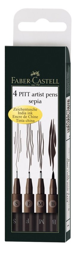 Pitt Artist Pen Sepia175 Etui 4 szt.Faber-Castell