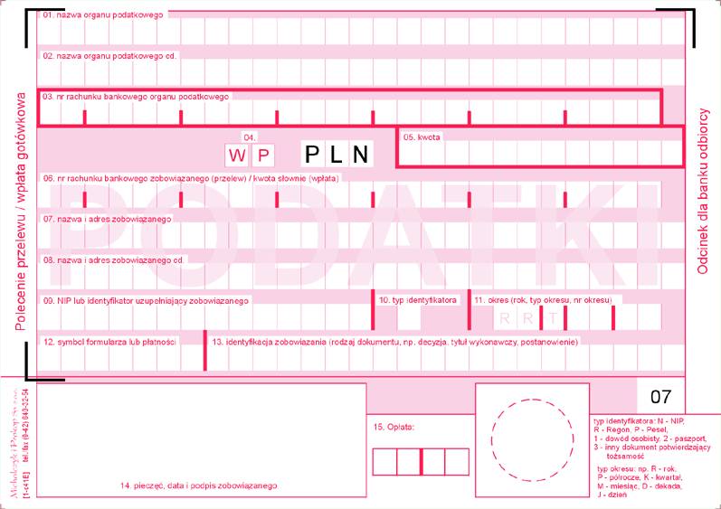 Polecenie Przel. Podatki A6 (4-odc.) 476-5M /MiP