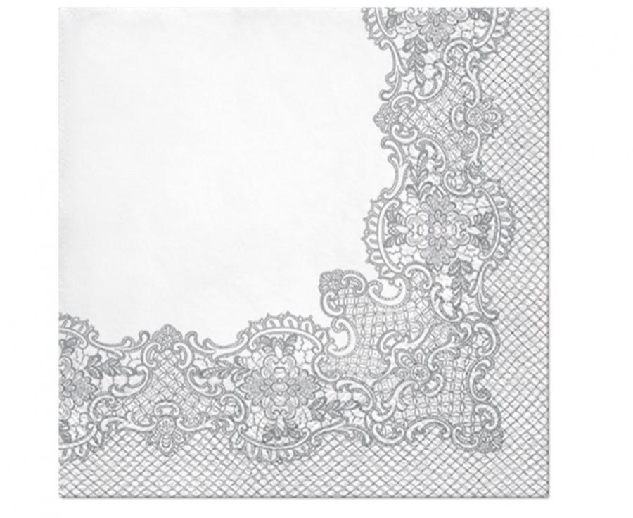 Serwetki 33x33cm A'20 (SDL089208) Royal Lace Srebrne /Paw