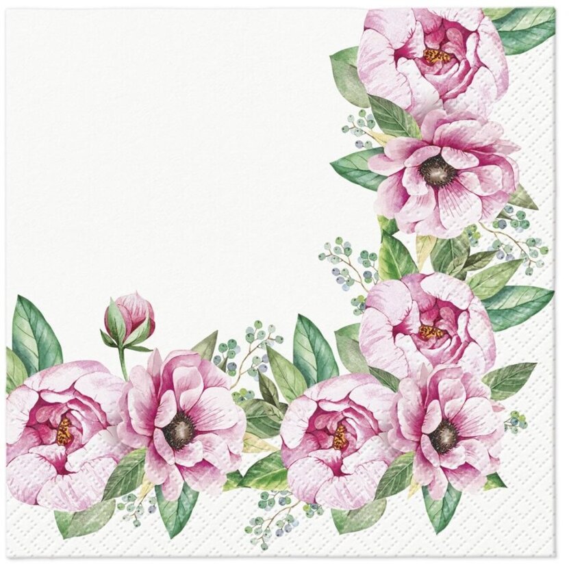 Serwetki 33x33cm A'20 (TL120900) Floral Border /Paw