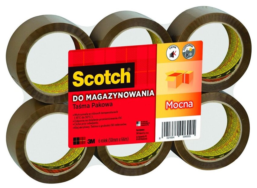 Taśma Pakowa Do Magazynowania Scotch (309 Brw) Mocna 50Mm 66M Brązowa