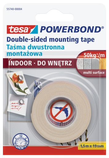 Taśma Tesa Powerbond Indoor Transparent1,5X19Mm