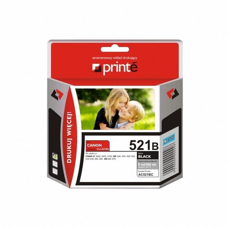 Tusz do Canon Cli-521Bk Ip4600/Mp540,620,980/Mx860 Black Printe