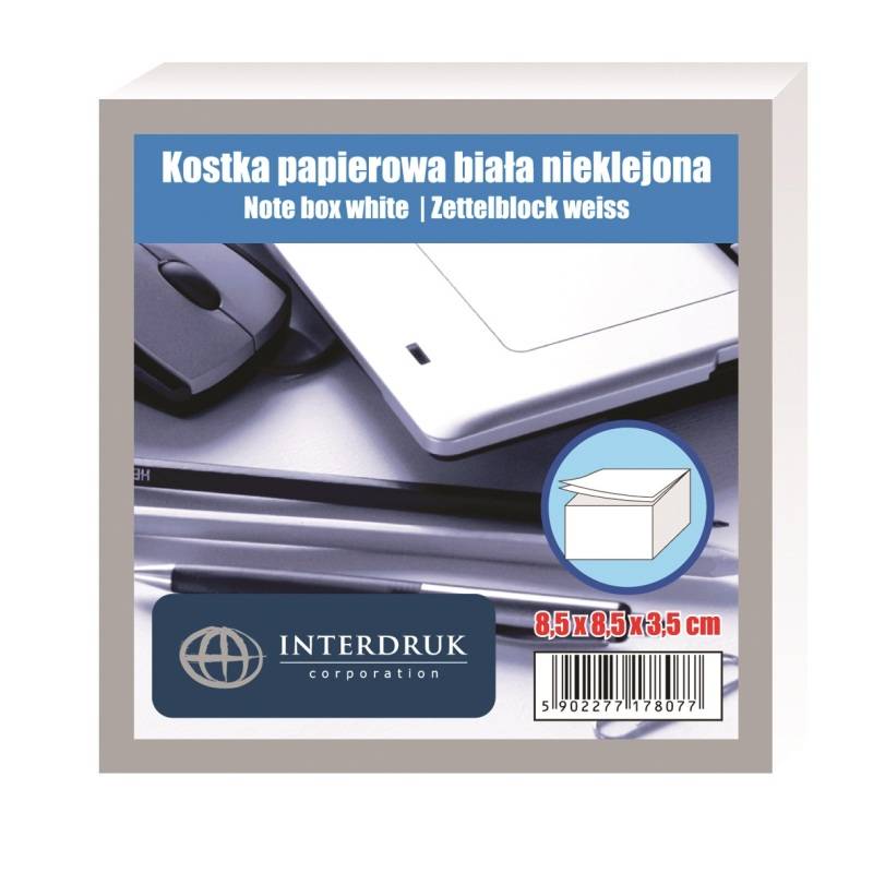 Wkład Kostka 85x85x35mm Nieklejona Biała /Interdruk