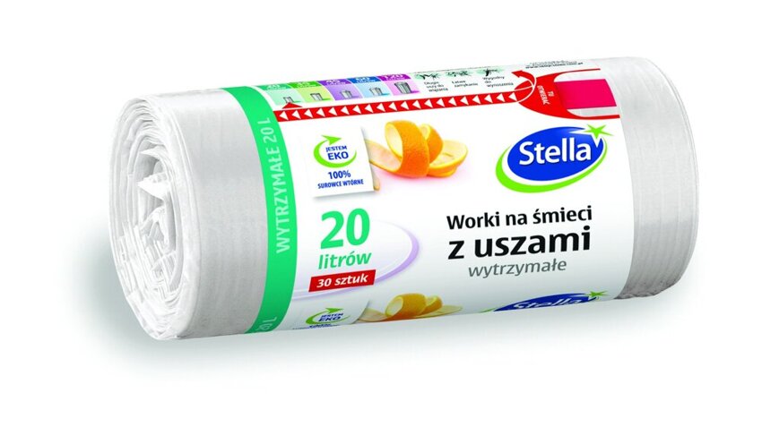 Worki Na Śmieci 20L A'30 Z Uszami Białe /Stella