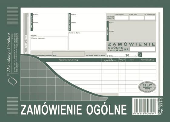 Zamówienie Ogólne A5 Oryg.+1k Poziom 331-3 /MiP