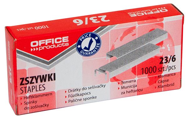 Zszywki Office Products 23/6 1000Szt.