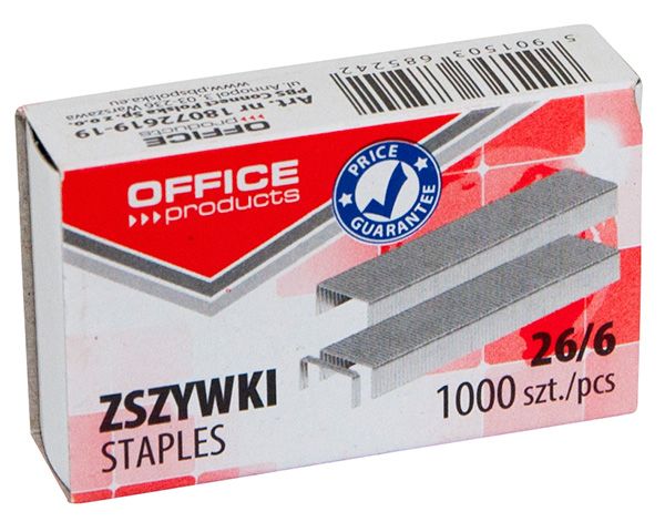 Zszywki Office Products 26/6 1000Szt.