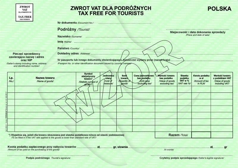 Zwrot VAT dla Podróżnych A4 Offset 02137 /Typograf